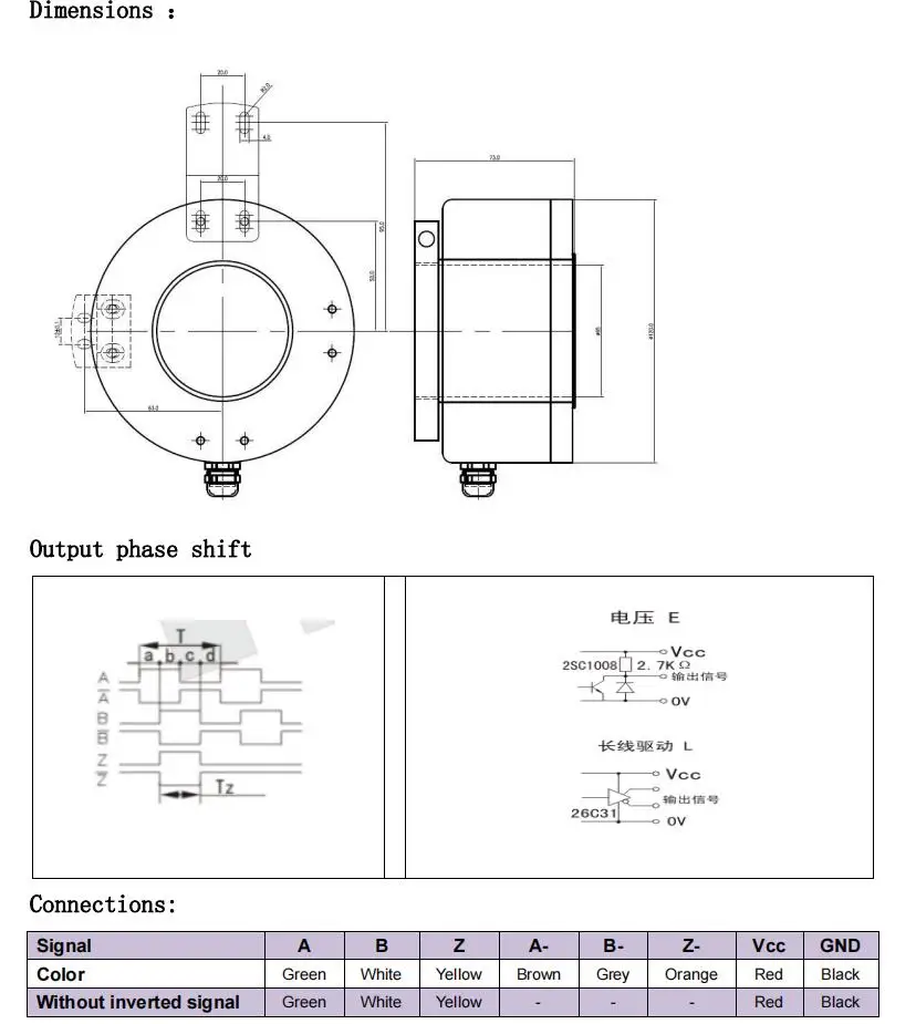 CALT GHH120 120mm Outer 55mm Inner Hollow Shaft Rotary Encoder | Servo Motor Industrial Sensor