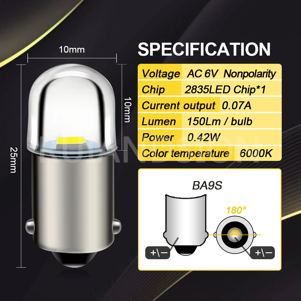 2x6 فولت BA9S BAX9S BAY9S LED  - مراجعة Pinball Machine وسعره