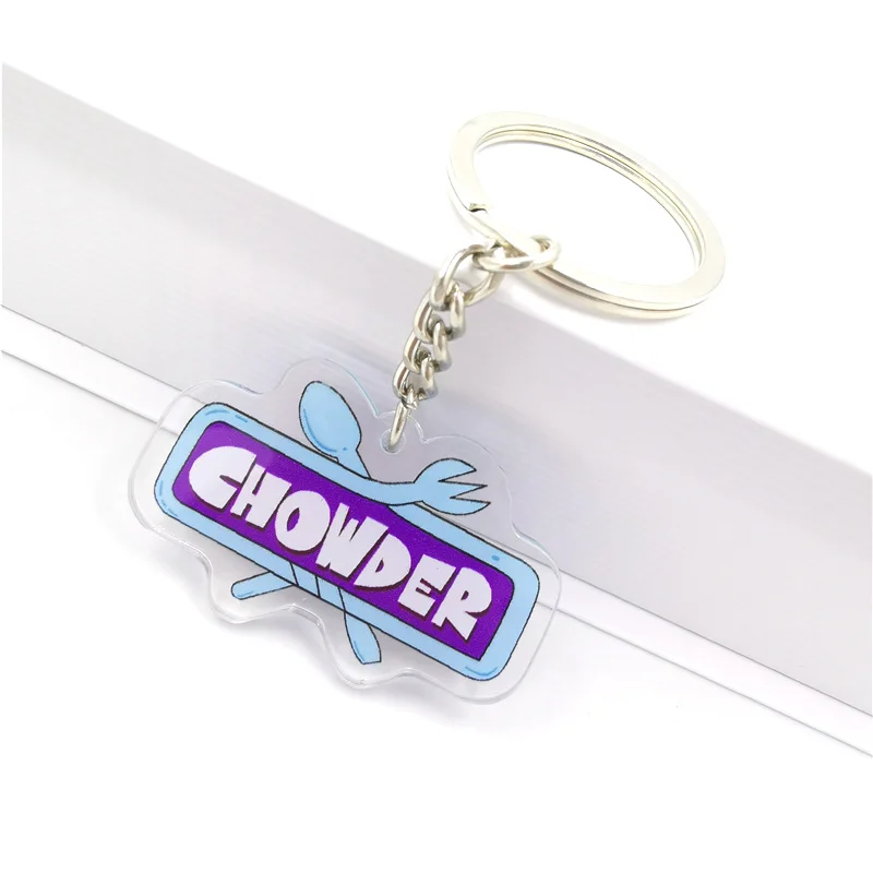 Chowder Cute Acrylic Keychain Cartoon Key Ring for Women's Backpacks Bags Car Jewelry Best Gift Id Badge Holder Gifts image 5
