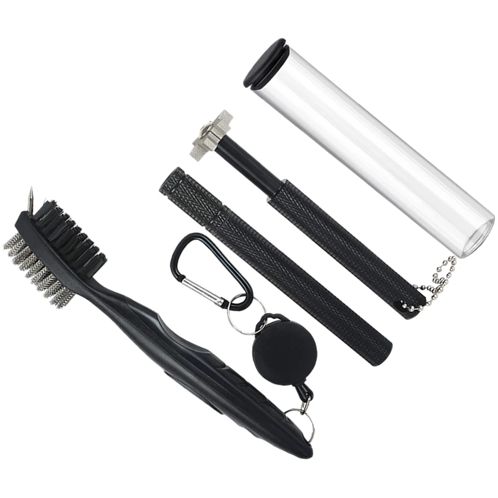 

Club Cleaning Kit Groove Sharpener Steel Nylon Brush Golf Supplies Maintenance Tools Set Golf Training Accessories