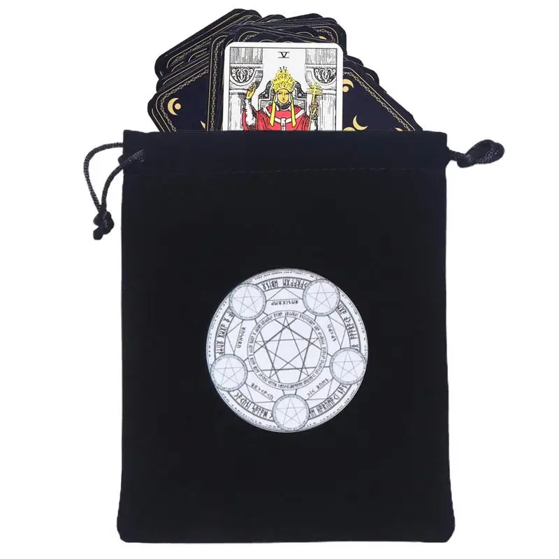 Drawstring Velvet Tarot Card Bag Oracle Cards Storage Bag Runes Witch Divination Accessories Jewelry Dice Bag