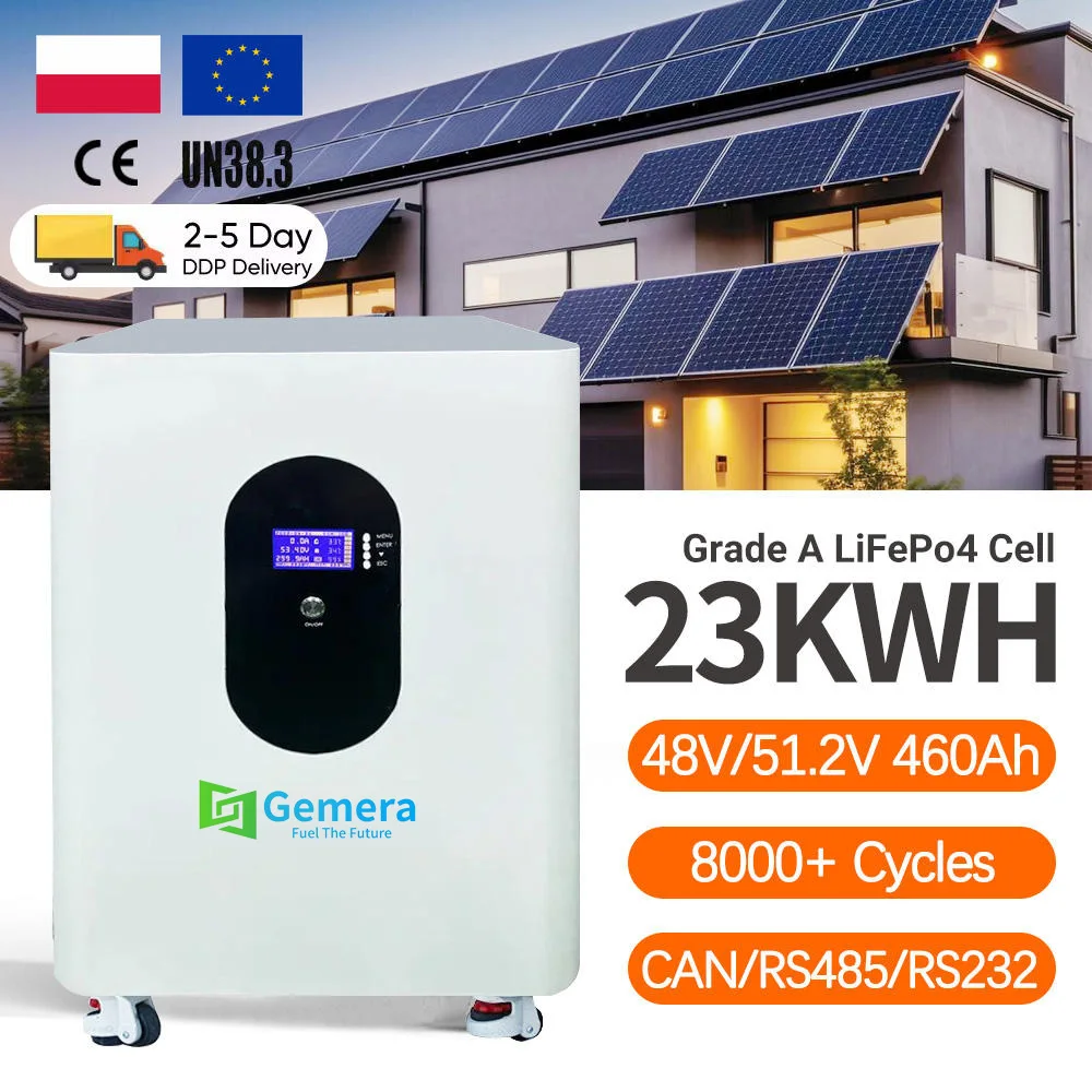 51.2V 460Ah LiFePO4 Lithium Battery Pack 23.5kWh AC Wheel-Based Solar Backup Off-Grid Energy Storage RS485/CAN Split IP54 30kW