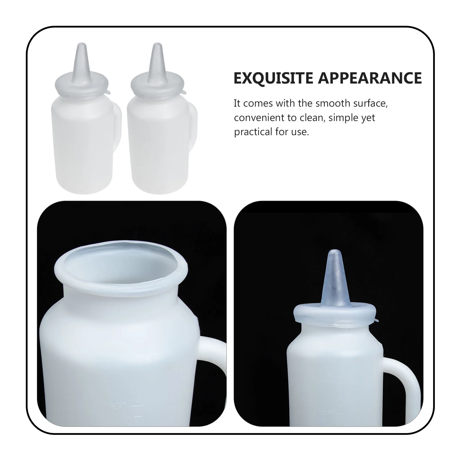 

2Pcs Calf Kitten Milk 1.6L Silicone Nursing Bottles for Lamb Feeding Durable Pet Supplies Handle