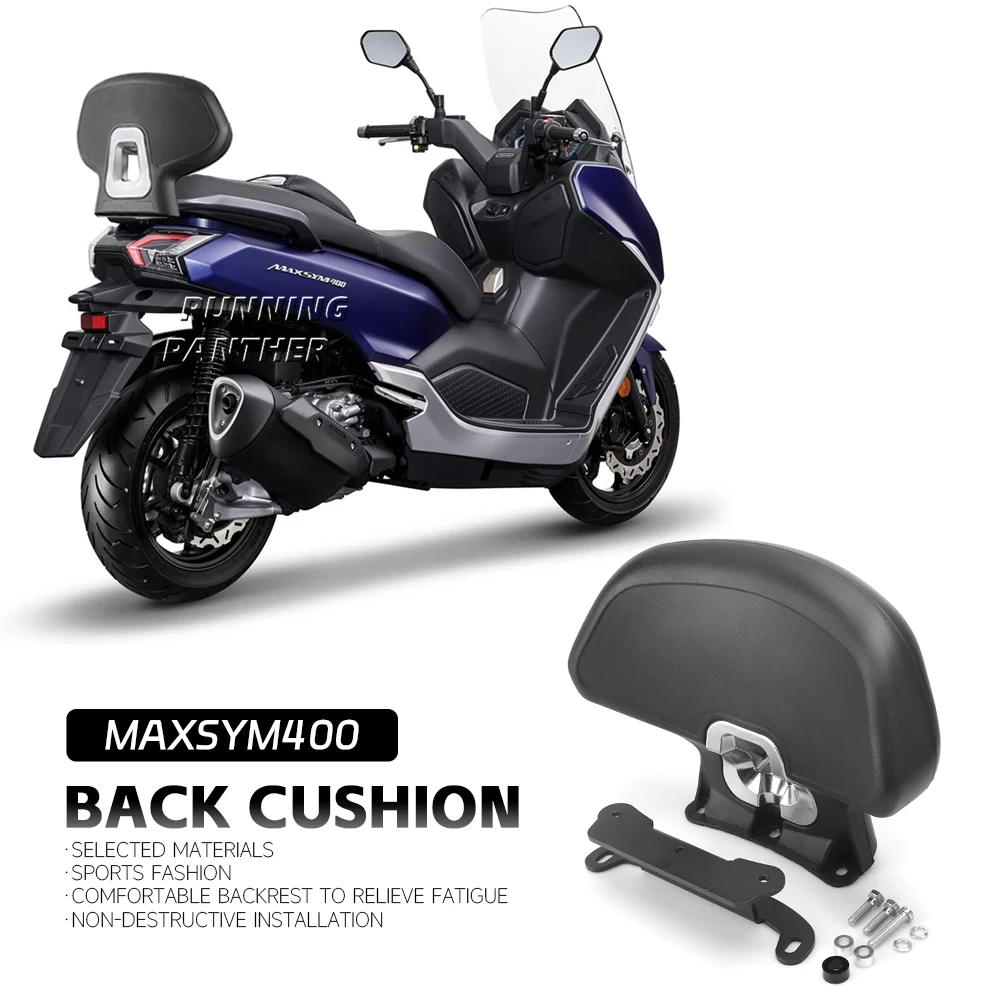 

Motorcycle Black Rear Passenger Seat Tailstock Backrest Back Rest Cushion Pad FOR SYM MAXSYM 400 MAXSYM400 UP-2022 2021 2020