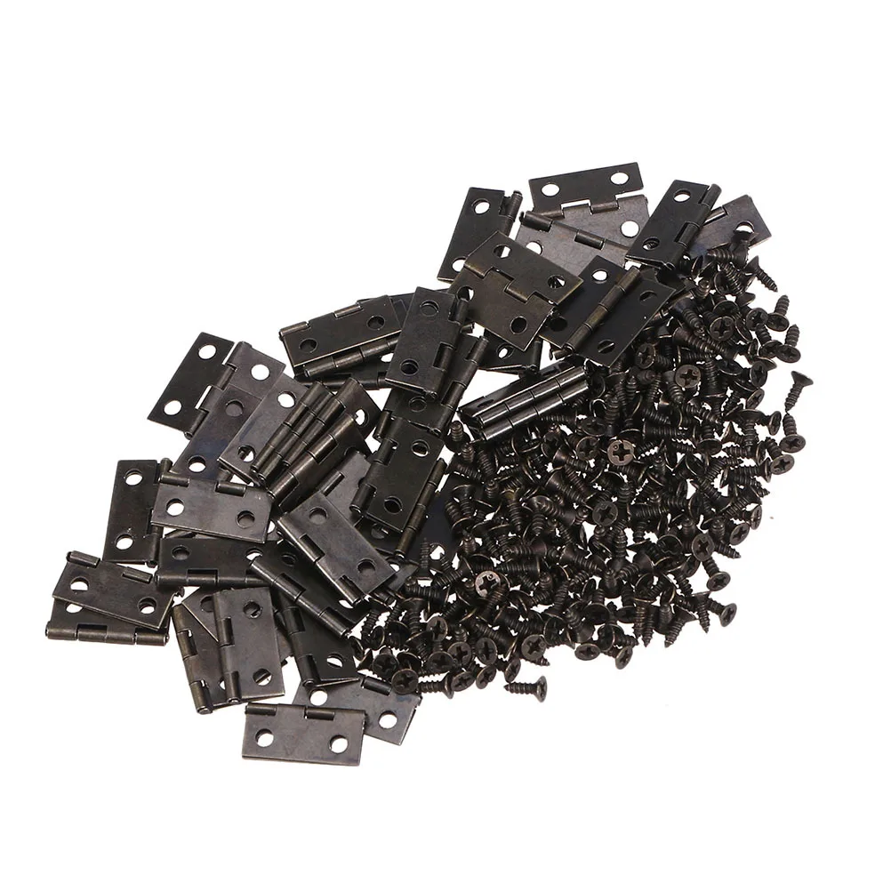 100 قطعة الربيع الذاتي إغلاق مفصلات معدنية صغيرة صندوق أوتوماتيكي مفصلات صندوق مجوهرات الحديد مسامير الربيع المفصلي فيليه المفصلي
