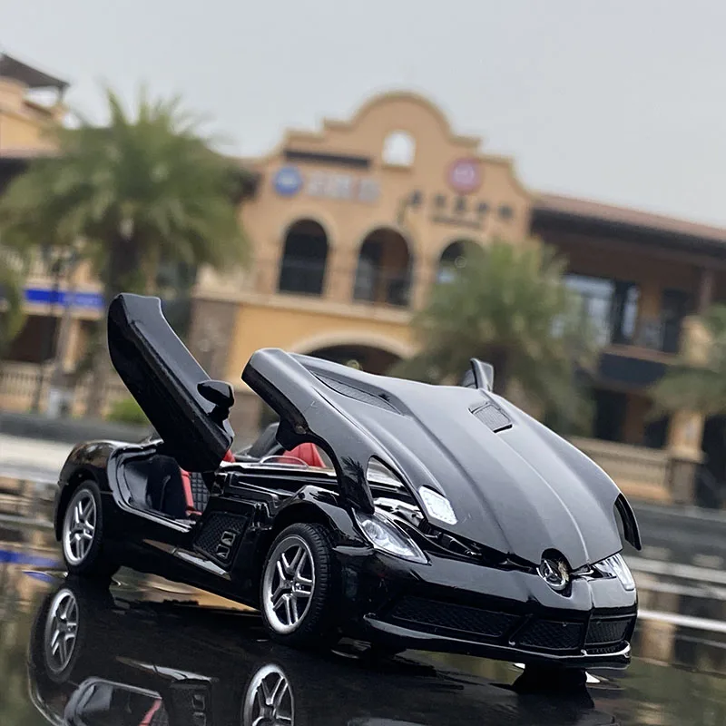 Modelo de coche deportivo de aleación 1:32 SLR Roadster, vehículo de juguete de Metal fundido a presión, modelo de coche de simulación, colección de