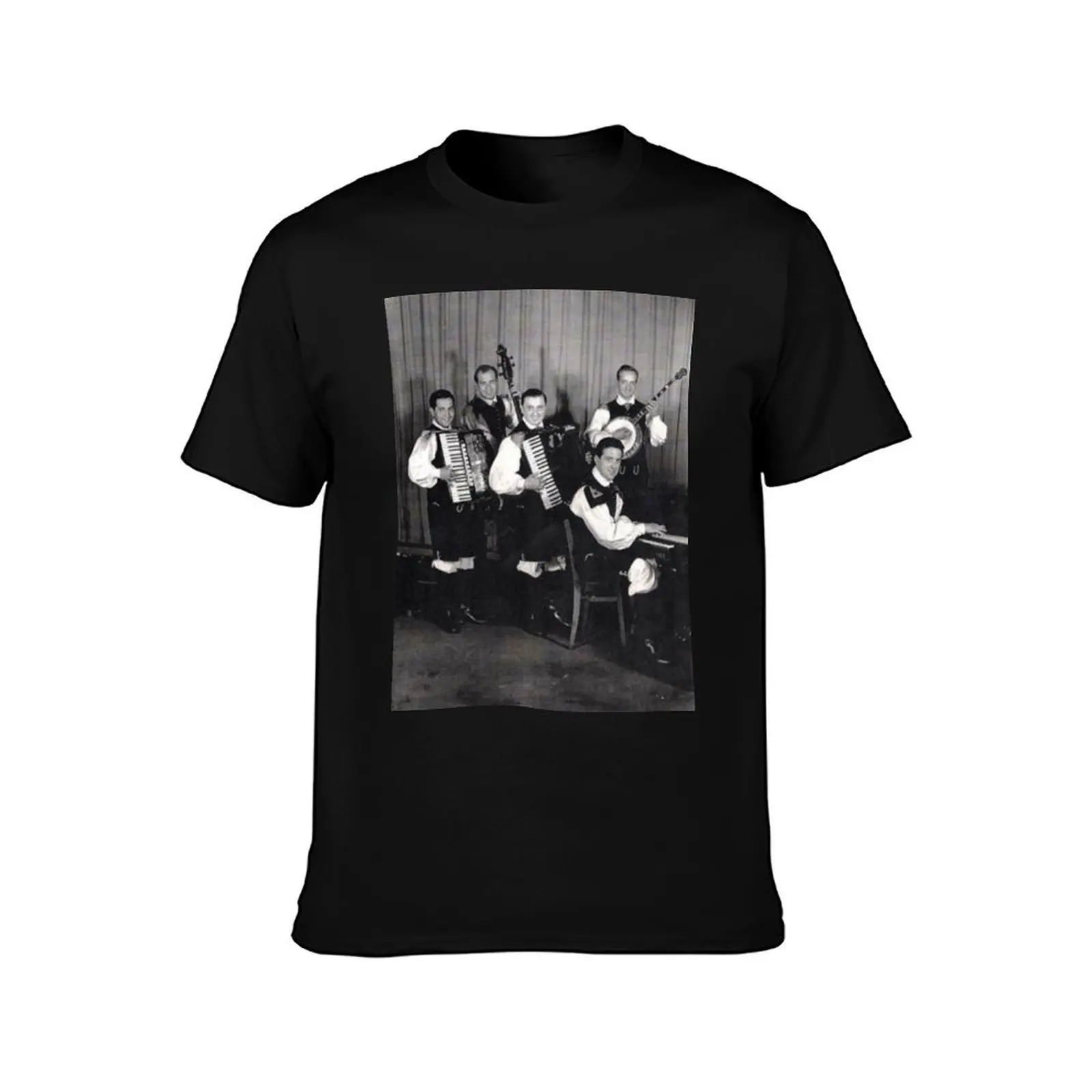 Frankie Yankovic and His Yanks 1950s B&W photo T-Shirt t shirt man plain T-Shirt