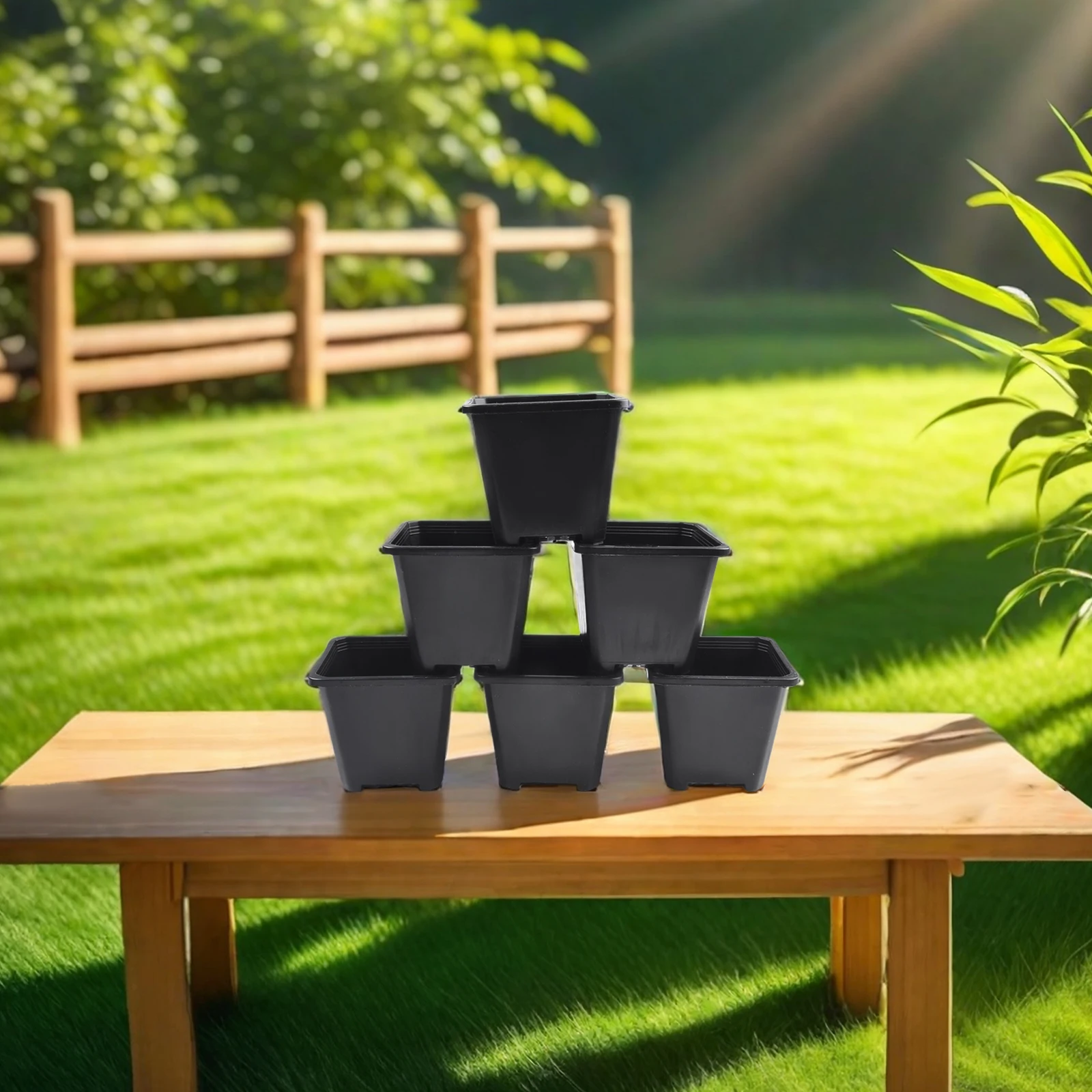 Square Plastic Nursery Pots for Growing Starter Plants Multi Purpose Planters for Indoor and Outdoor For Gardening