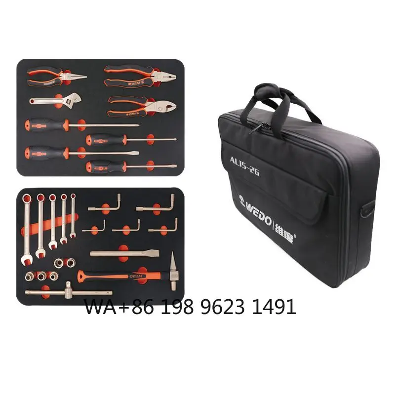 ATEX FM certified anti-sparking tool set, copper alloy explosion proofsfor industrial dangerous workplace and daily maintenance