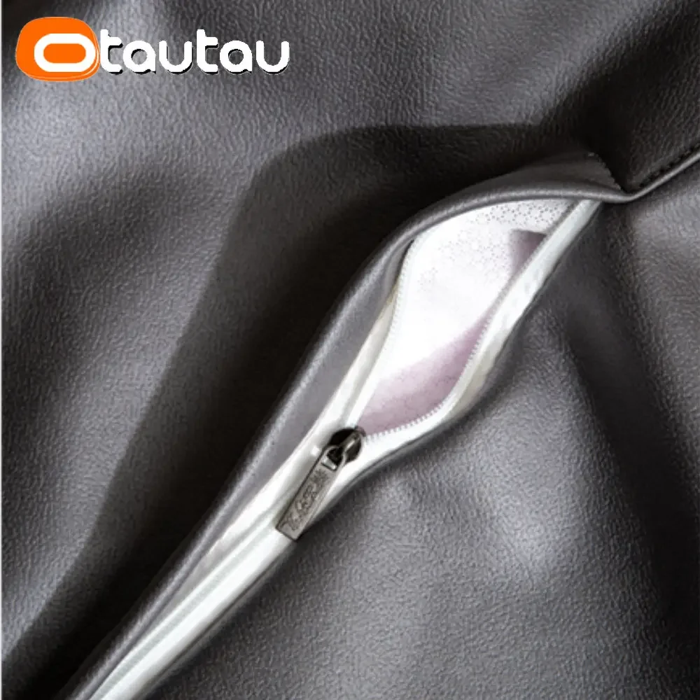 OTAUTAU Filled 100cm Faux Leather Bean Bag Sofas with Filler Comfy Beanbag Sofa Puff Floor Seat Chaise Lounge Pouf Chair DD004 image 3