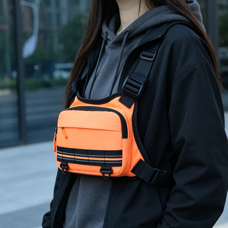Funktionale Taktische Brusttasche Outdoor-Weste Hip-Hop Street Chest Pack Wasserdichte Atmungsaktive Paar-Tasche Sport-Rucksack – Detail 21