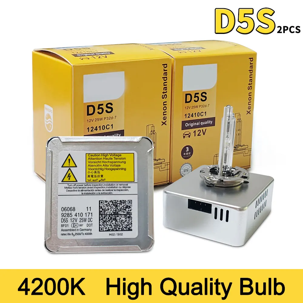 D5S 12V 25W Xenon Voor Philips Originele Koplamp HID Auto Lamp ECE 4200K Helder Wit Auto Lamp 12410C1 Gemaakt in China, Paar