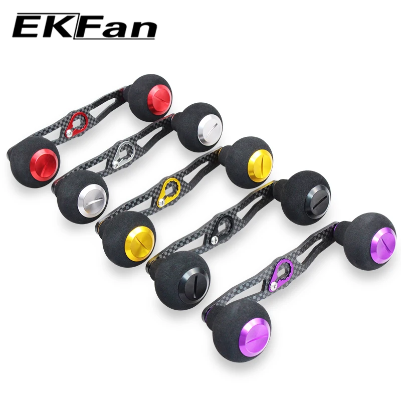 EKFan 115MM Carbon Fiber Fishing Reel Handle For Baitcasting Fishing Reel Rocker With EVA Knobs For DAI & SHI Tackle Accessory