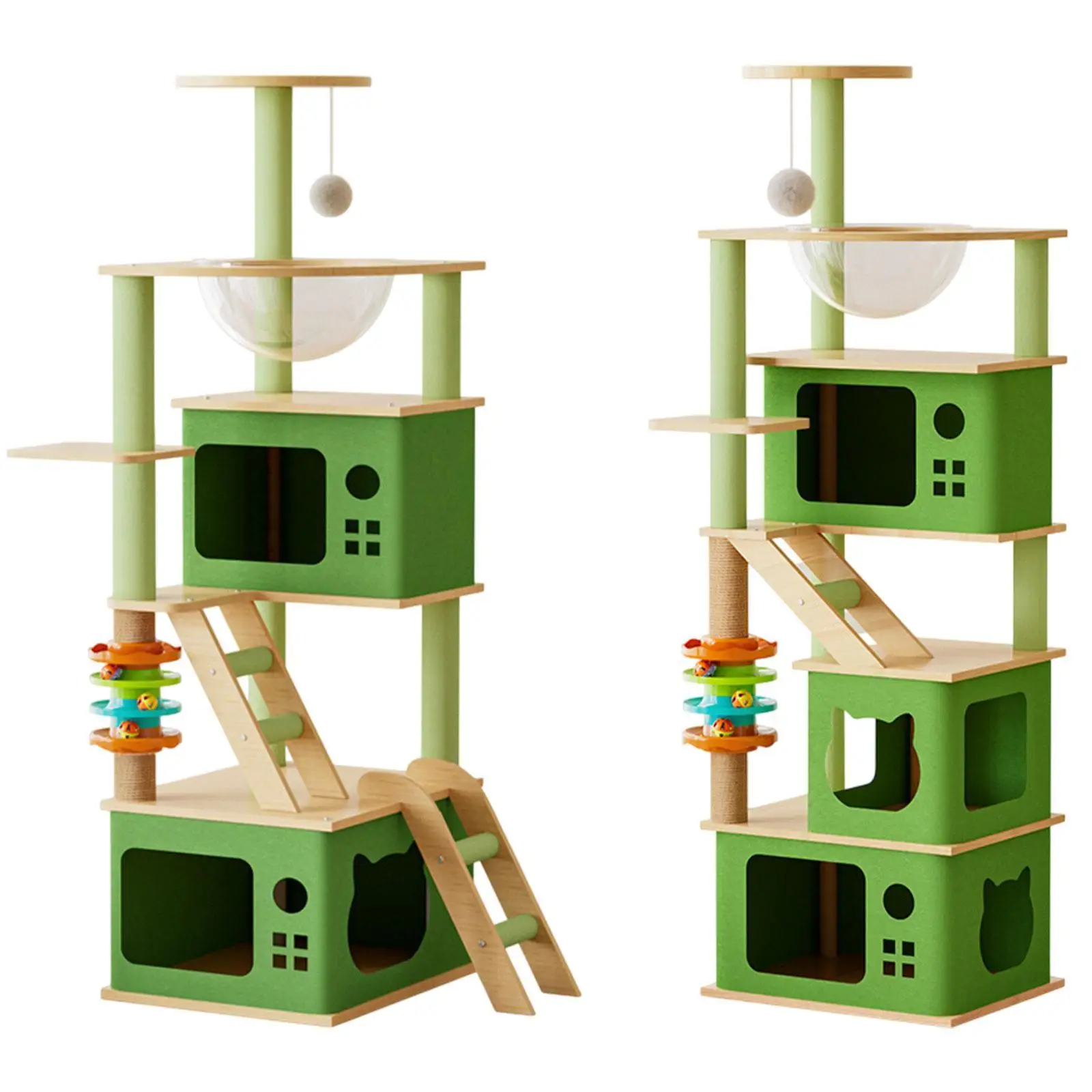 Cat Tree with Condo for Indoor,Multi Tiers,Cute,Activity Center Scratch Post Cat Climbing Tower for Kittens Cat Rest Play