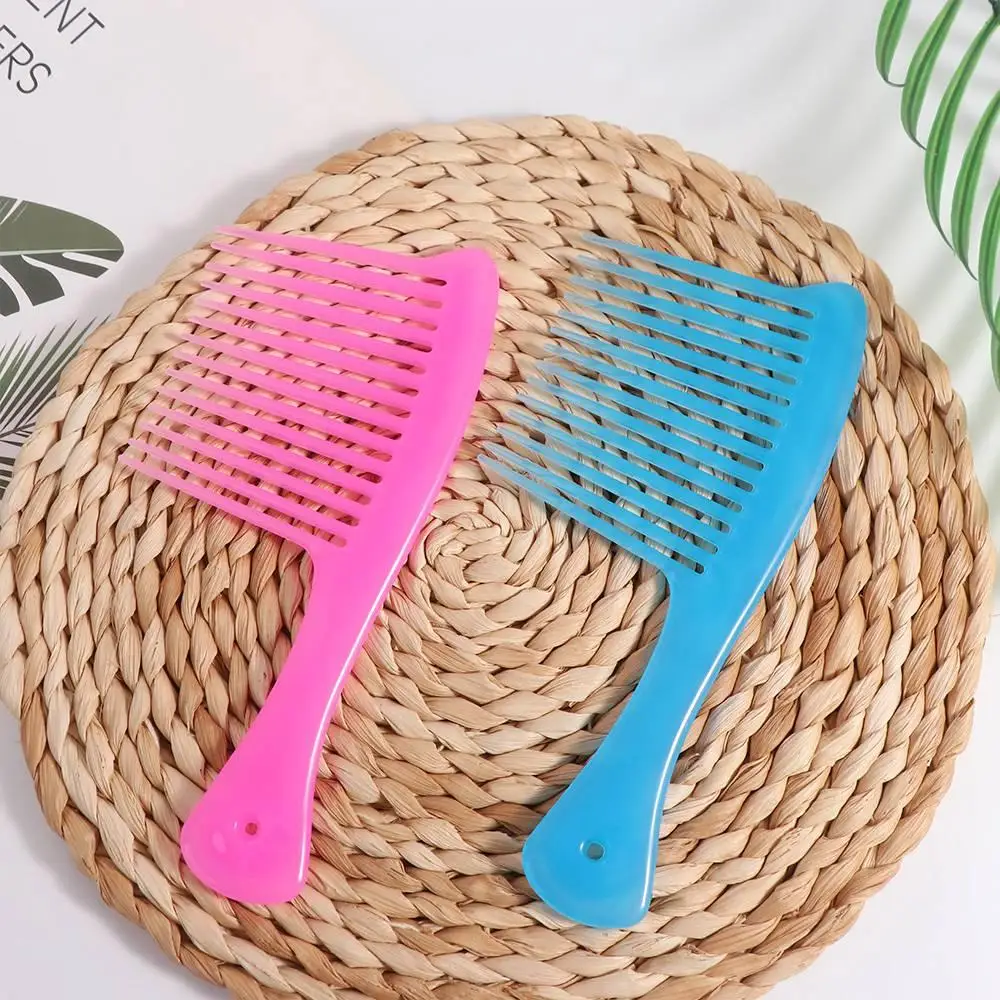Cabeleireiro grande pente de dente largo alisamento pente anti-estático tingimento estilo escova portátil ferramenta estilo cabeça óleo pente