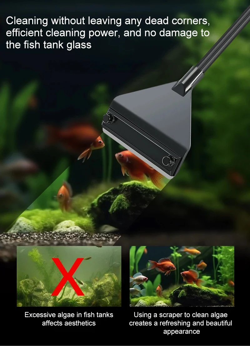 Aquarium Algen Entferner Aluminium Legierung Edelstahl Schaber Klinge Aquarium Glas Wasser Anlage Gras Reinigung Werkzeuge Zubehör – Detail 18