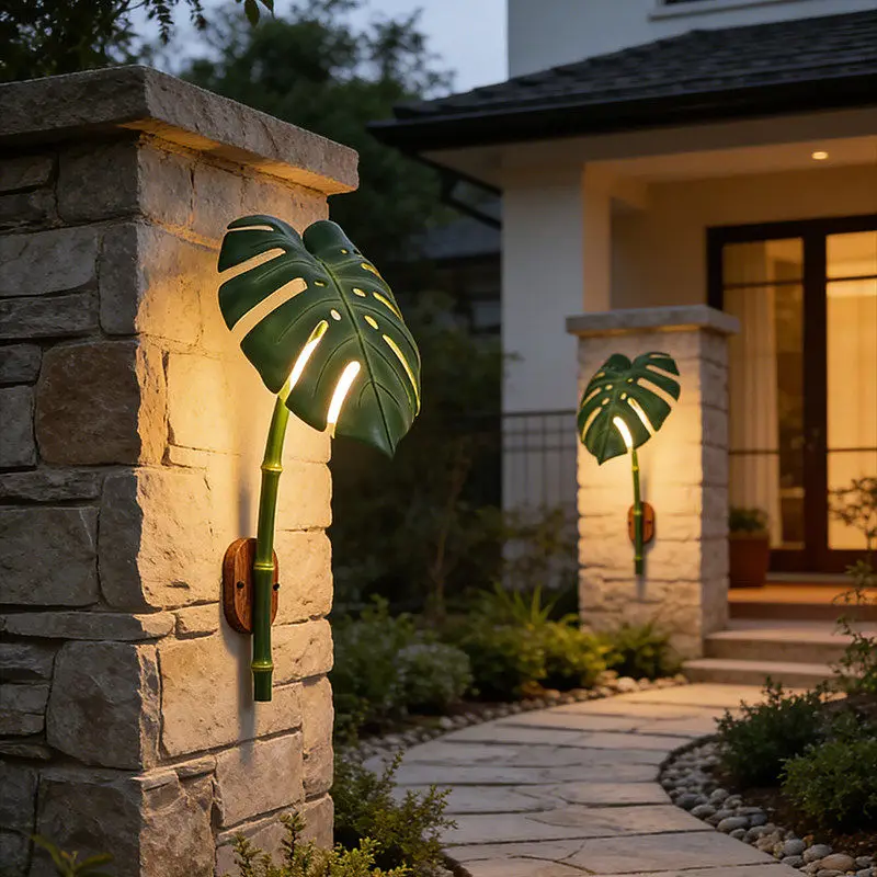 Outdoor waterproof wall lamp simulation turtle bamboo wall lamp villa courtyard gate garden terrace decorative landscape lamp