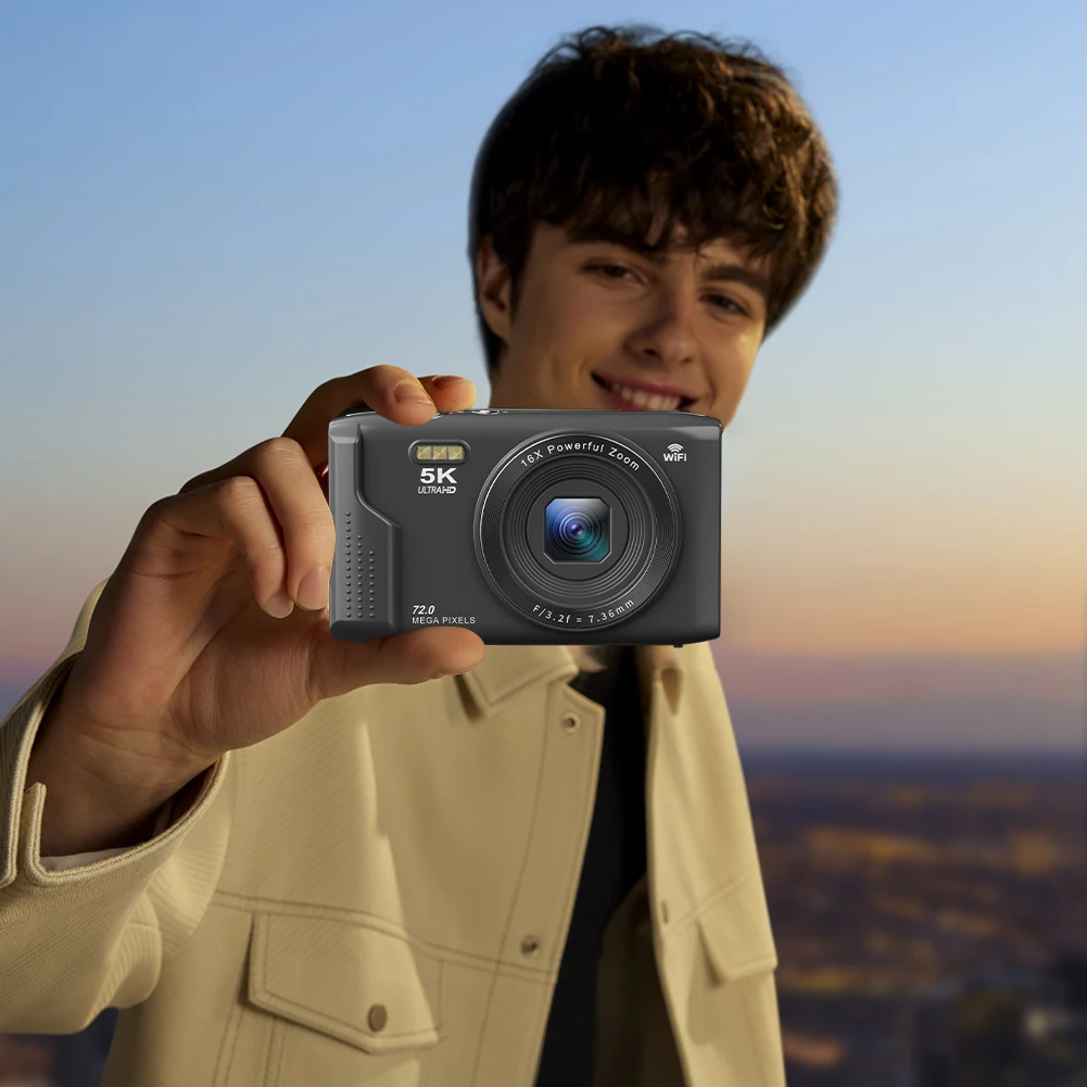 

Камера для видеоблогов, видеокамера 5K, видеорегистратор с 16-кратным зумом, 2,8-дюймовый ЖК-экран для подростков, взрослых, начинающих