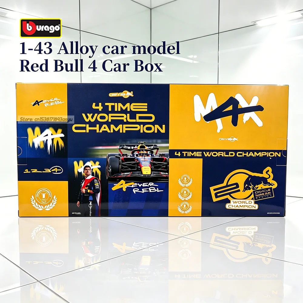 bburago-1-43-red-bull-4-tiempos-campeOn-mundial-verstappen-2021~2024-modelo-de-coche-de-aleacion-fundida-a-presion-4-coches-en-caja-coleccion-clasica