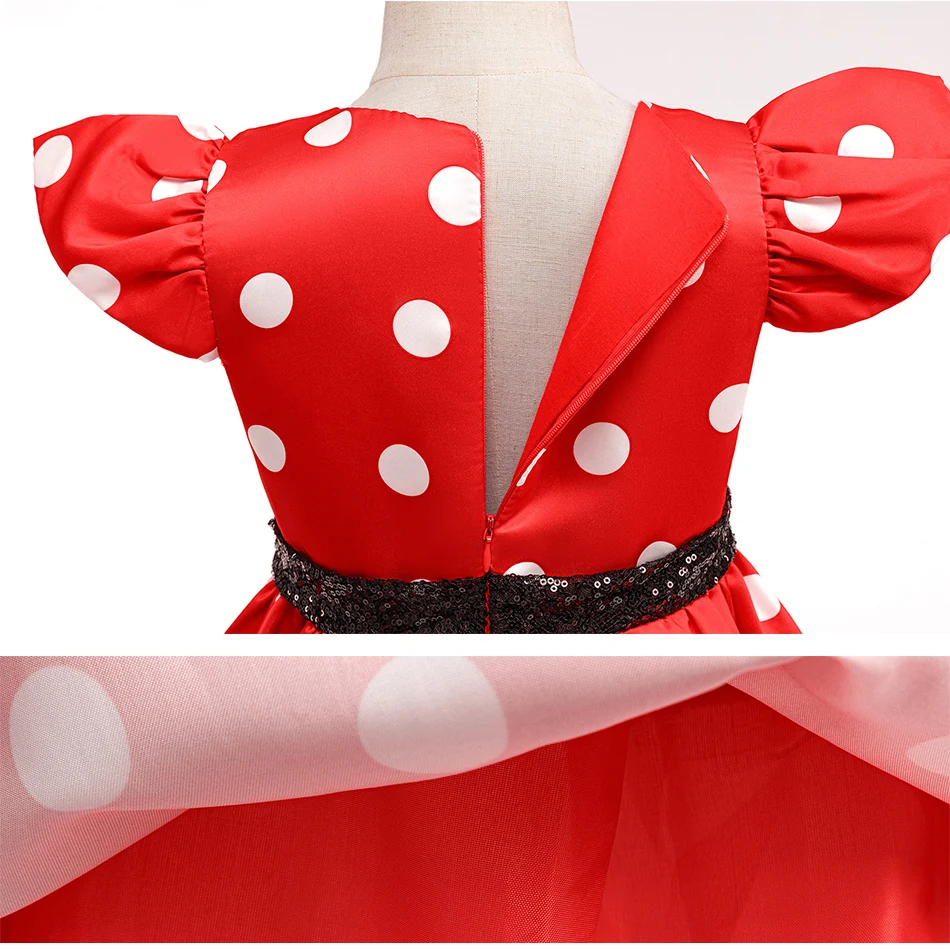 Baby Girl Mickey Dress Up Dresses Child Girl Halloween Mickey Mouse Cosplay Costume Sequin Dot Princess Birthday Party Outfits