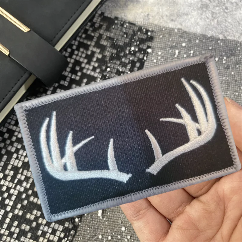 

ANTLERS Tactical Embroidery Patch Military Morale Badge Patches Armband Hook and Loop Outdoor Backpack Hat Accessories Stickers