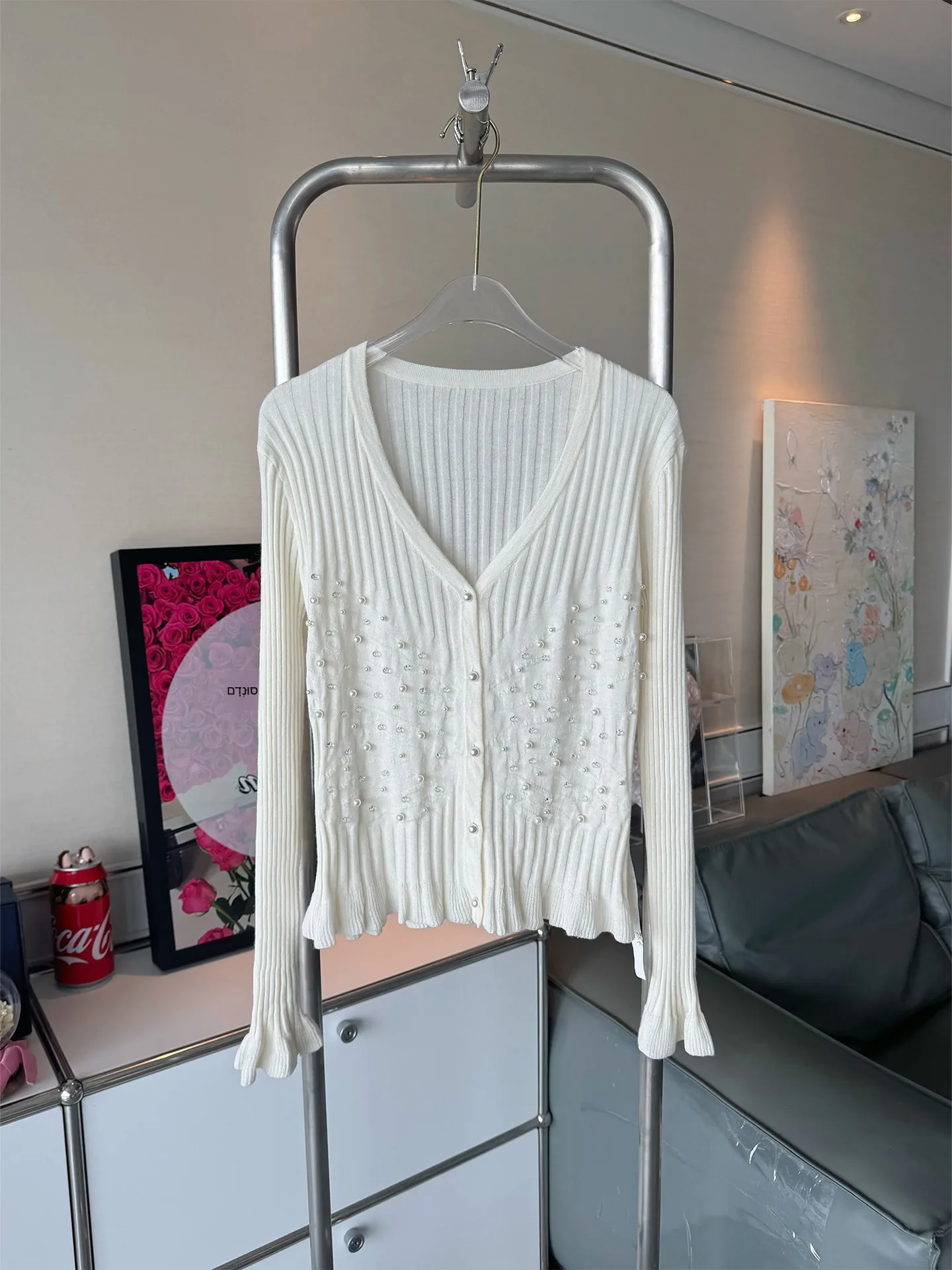 Kun Total Women's Knitted Wool Sweater Slim Fit Design Spring New Faionable Open Cardigan Long Sve High Quali Camere