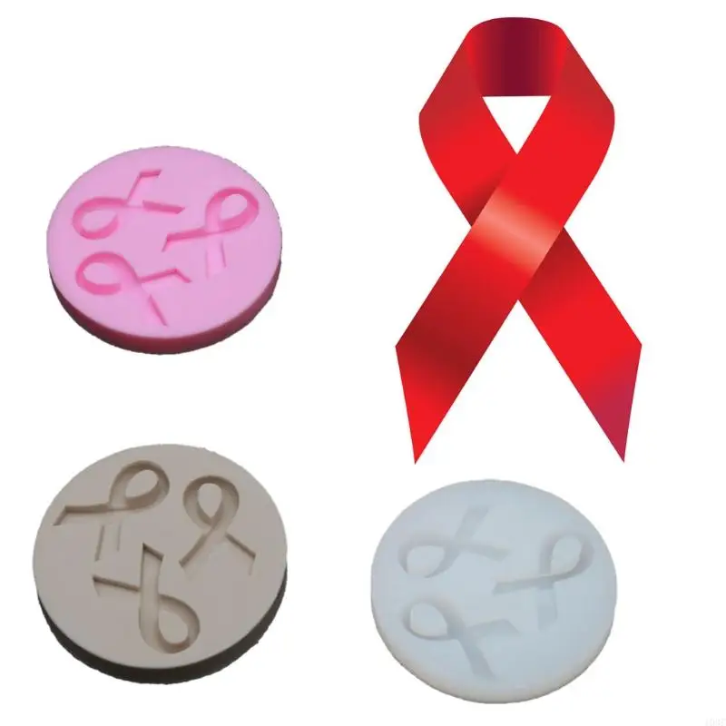103C DIY AIDS AIDS الوعي بالسرطان مفتاح القوس القالب السيليكون الحمر