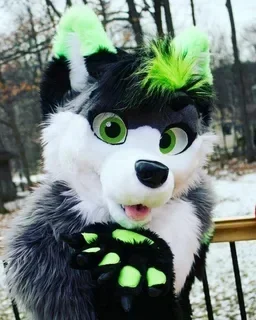 

Christmas Green Grey White Long Fur Husky Dog Fox Purple Blue Mascot Costume Fursuit Halloween Suit Cosplay