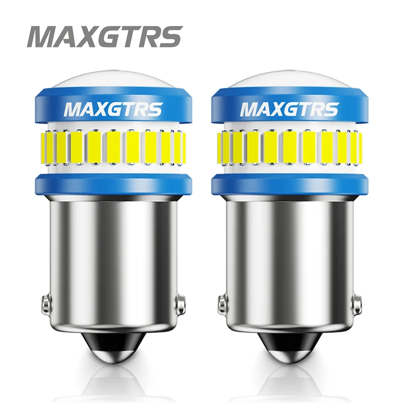 2x P21W LED 1156 BA15S W21W bombilla LED T20 7440 3156 BAU15S luces de señal de giro para coche luces de freno ámbar blanco lámpara de marcha atrás