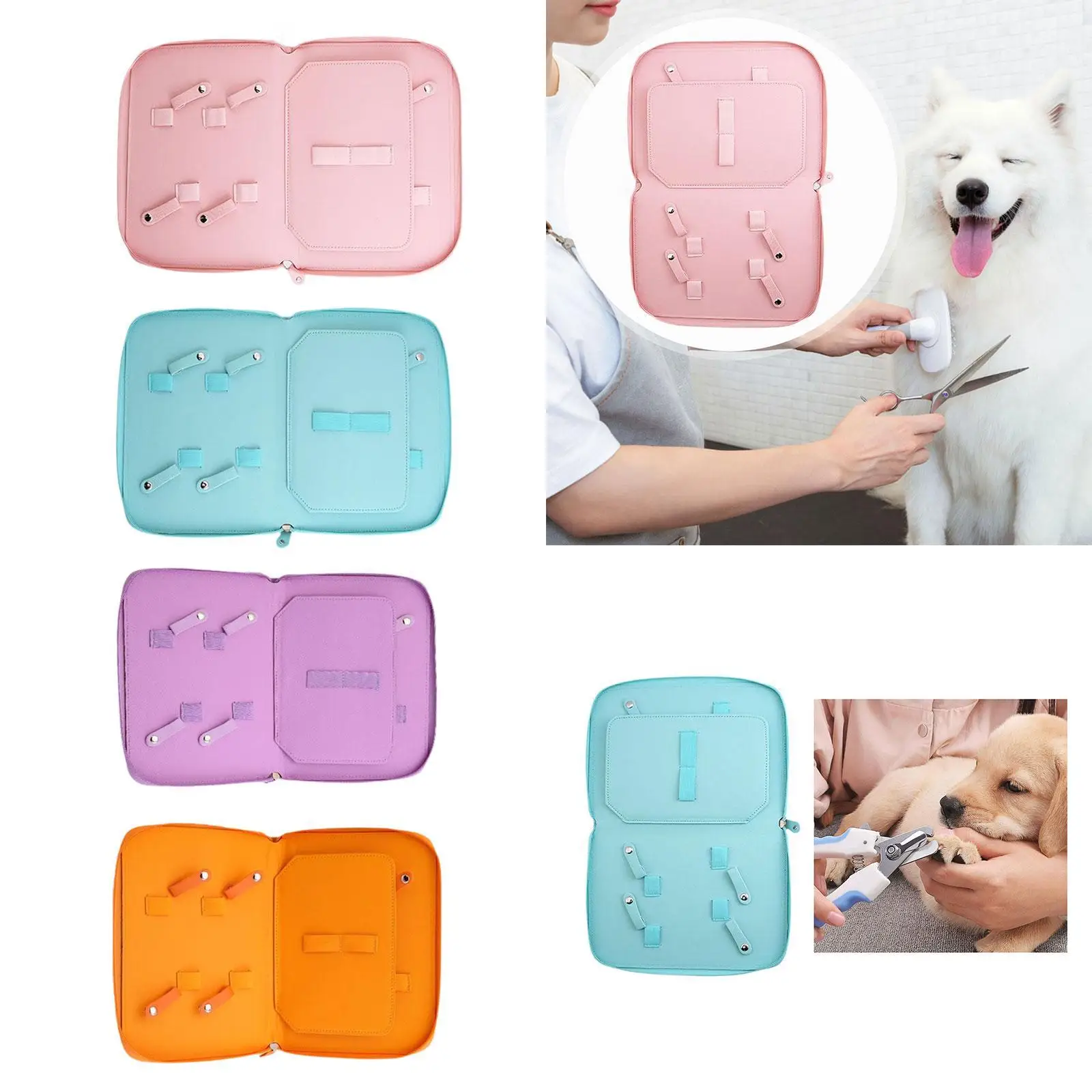 

Чехол для хранения инструментов для ухода за домашними животными, сумка-органайзер из искусственной кожи премиум-класса для парикмахера, собаки, кошки, домашнего использования