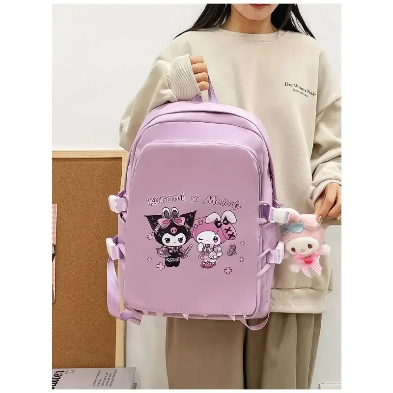 Sanrio My Melody Cinnamoroll Backpack Kawaii Girl Heart Large Capacity Light Lovely Female Junior High School Student Kuromi Bag