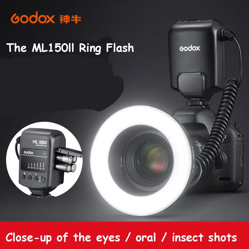 Godox ML-150II ML150II macro led ring flash Speedlite for  Sony Canon Nikon Fuji Olympus Panasonic DSLR Cameras photography