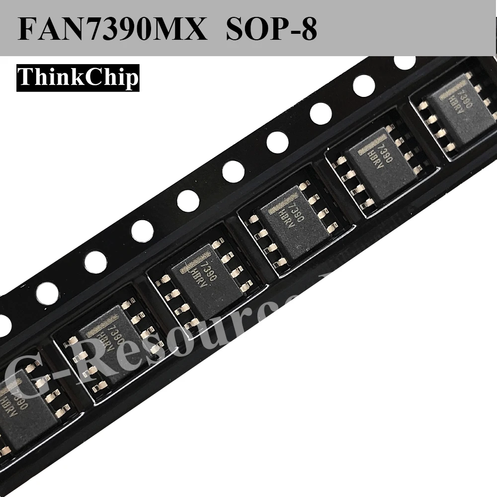 (10 pcs) FAN7390MX (Marking 7390) SOP-8 High Low Side Gate Driver 600V 4.5A FAN7390