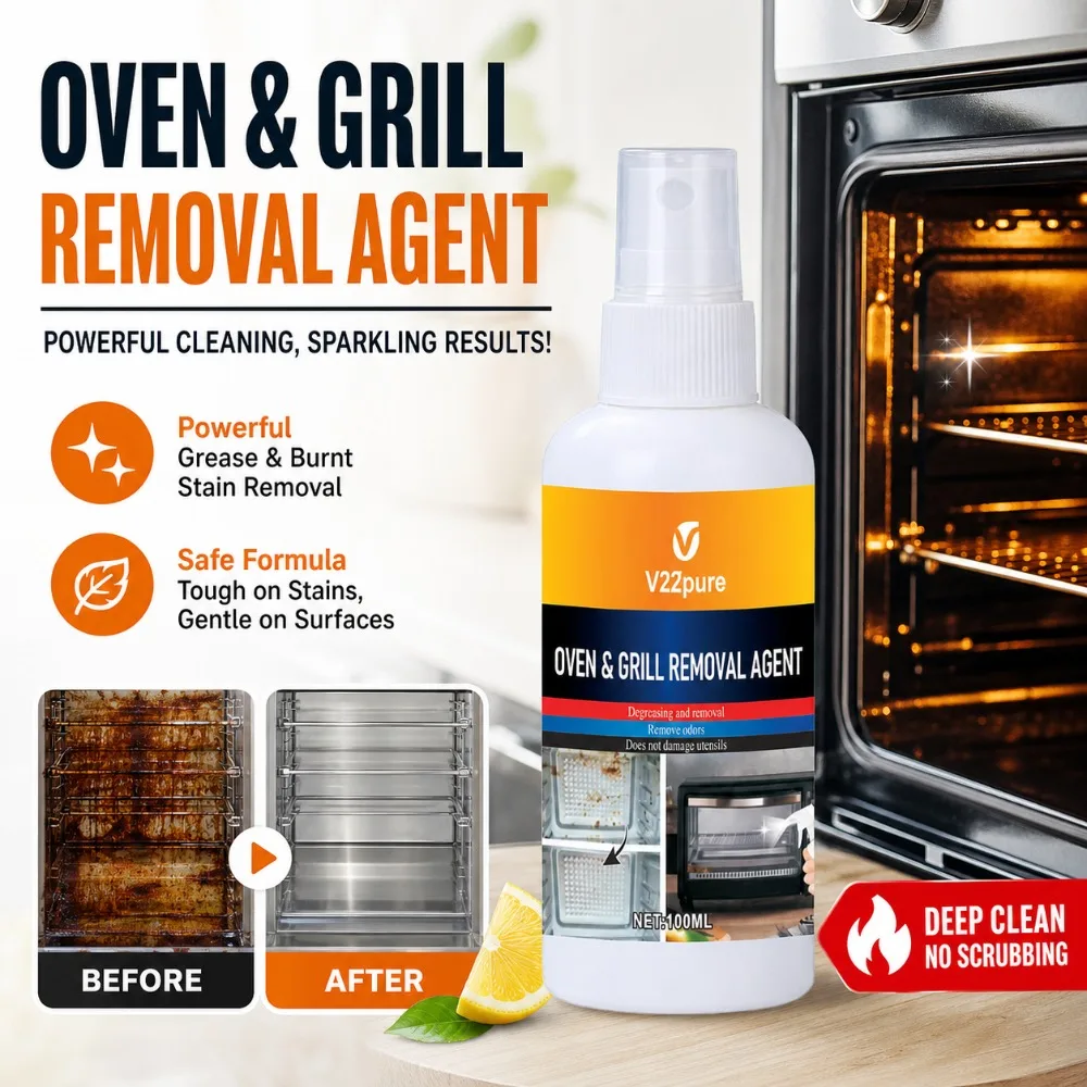 Oven & Grill Cleaner - for Cleaning,Deodorizing & Degreasing, Microwave Oven Kitchen Oil Grease Removal, Blackening Descaling
