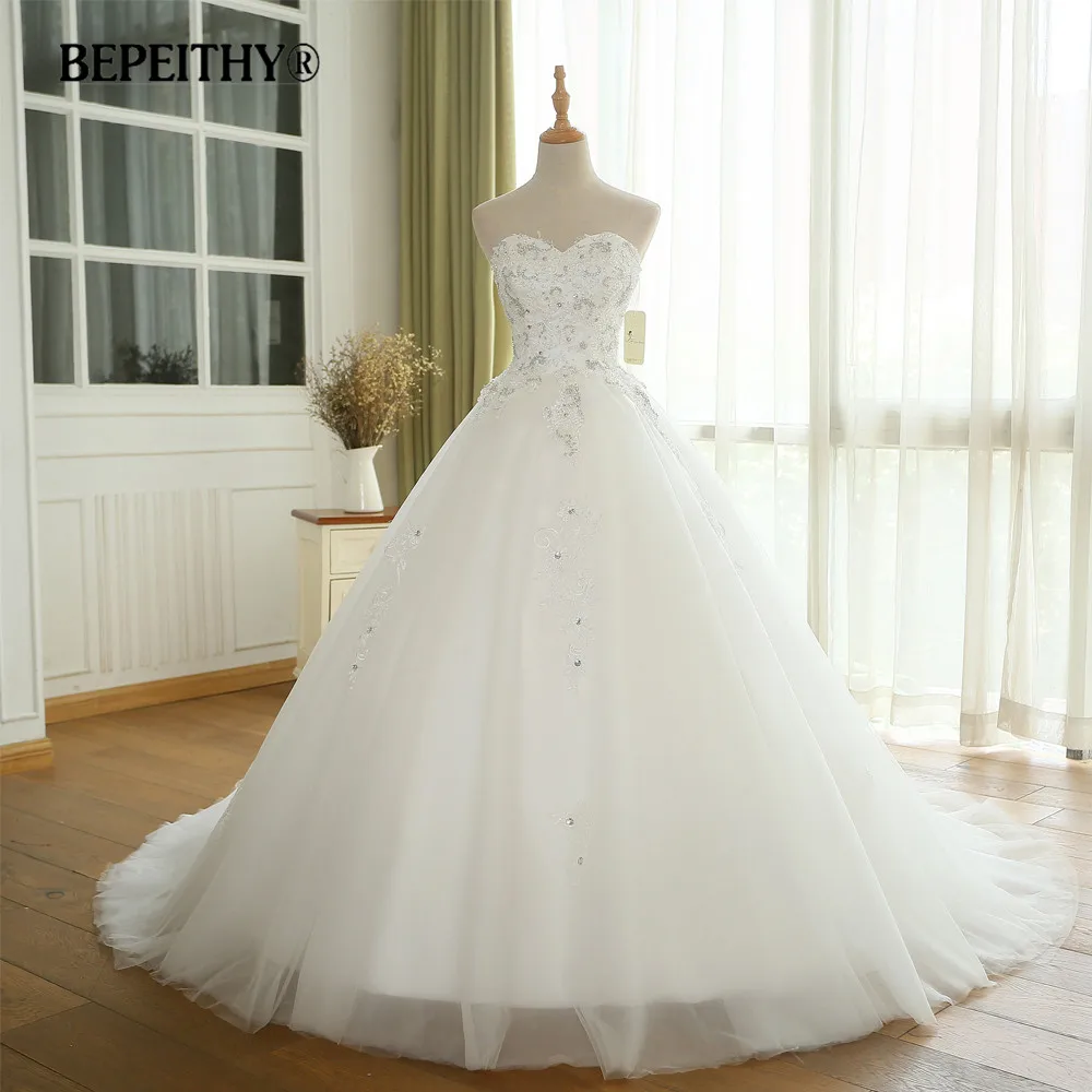 

BEPEITHY Beaded Wedding Dress Sweetheart Ball Gown Vestido De Novia Strapless Bridal Wedding Dresses Custom-made Robe De Mariée