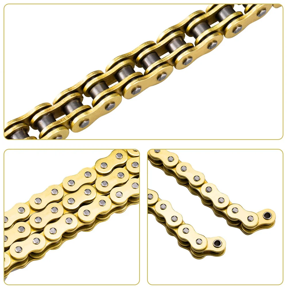 Heavy Duty O-Ring Drive Chain (Gold) for Yamaha Warrior 350 Raptor 350 700 700R YFZ450 YFZ450R XT250 XT550 YZ100 Outlaw 450 525 view 4