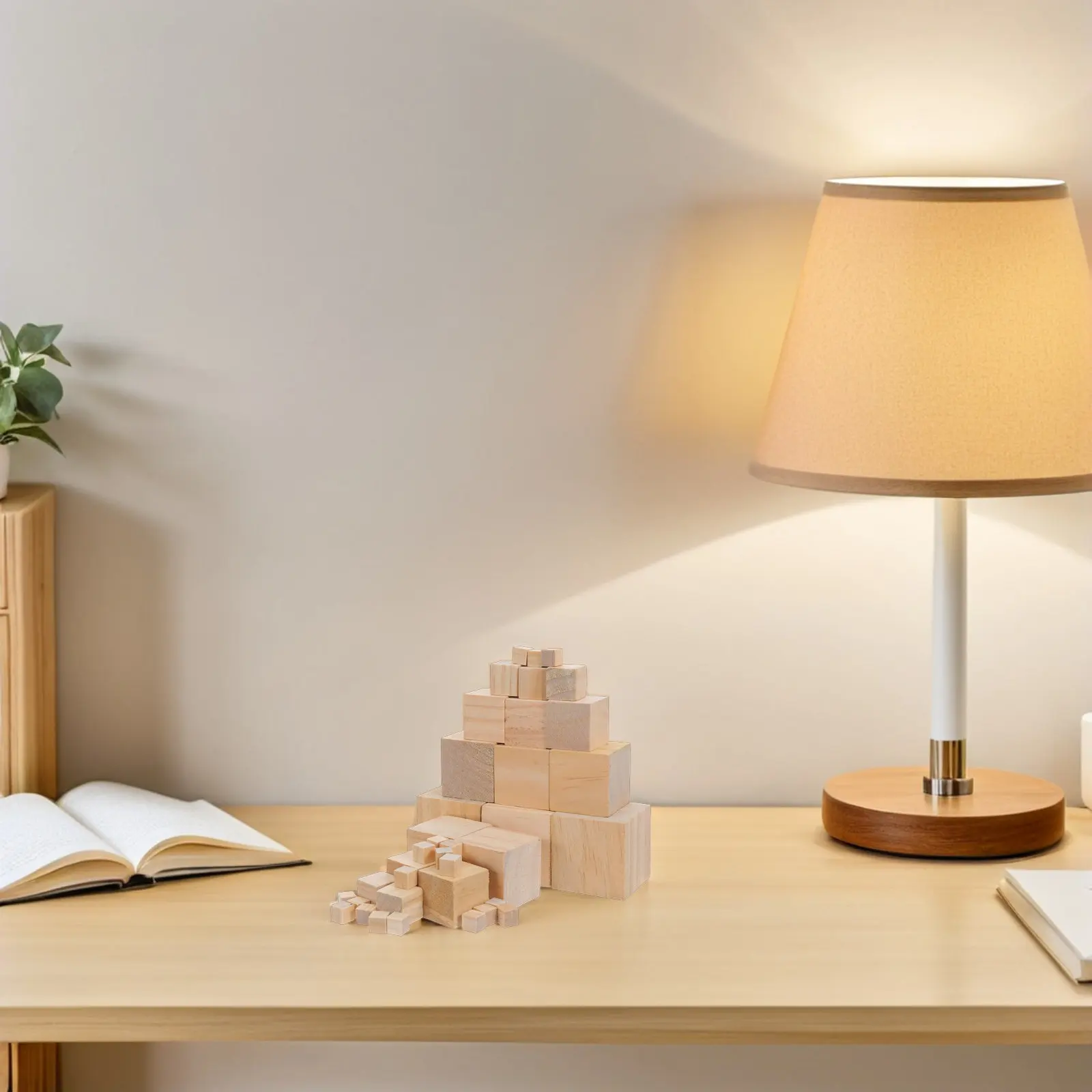 80 blocchi di legno per bambini, giocattoli da costruzione: cubi di pino naturale non finiti da 1/2/3/4/5 cm, blocchi quadrati fai da te per la scuola