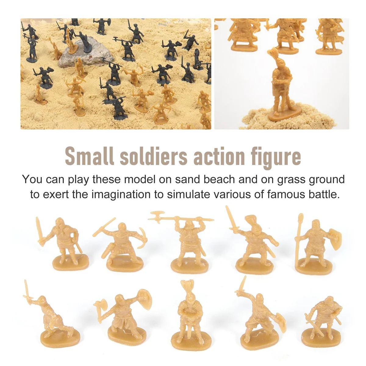 Figuras de soldado antiguo de plástico, soldados arcaicos de juguete, espadachín, figura de acción, Escena de guerra, juguetes de oro, 1:72, 200/Set