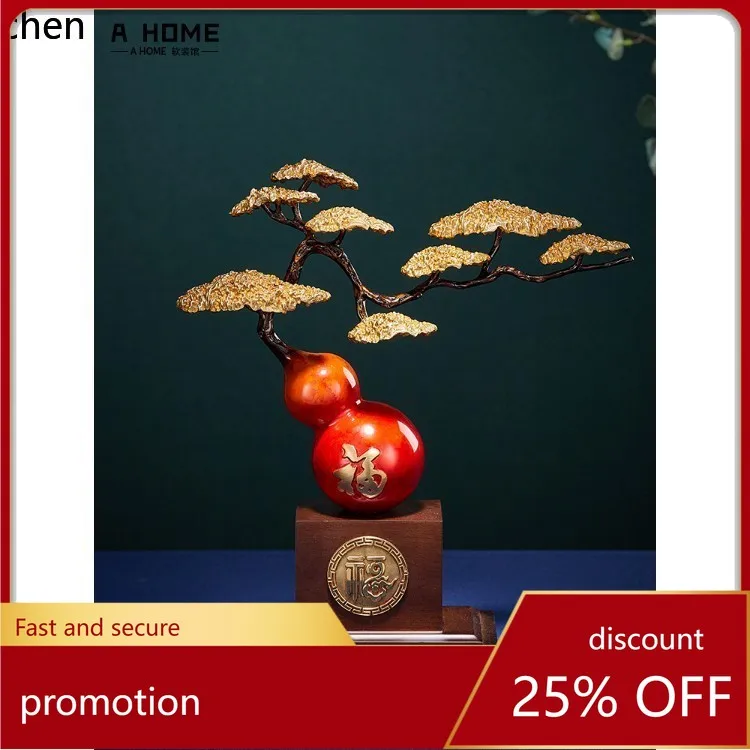 CZ Brass Welcome Pine Gourd Ornament Entryway, Wine Cabinet, TV Cabinet, High-end Decorative Item, Housewarming Gift