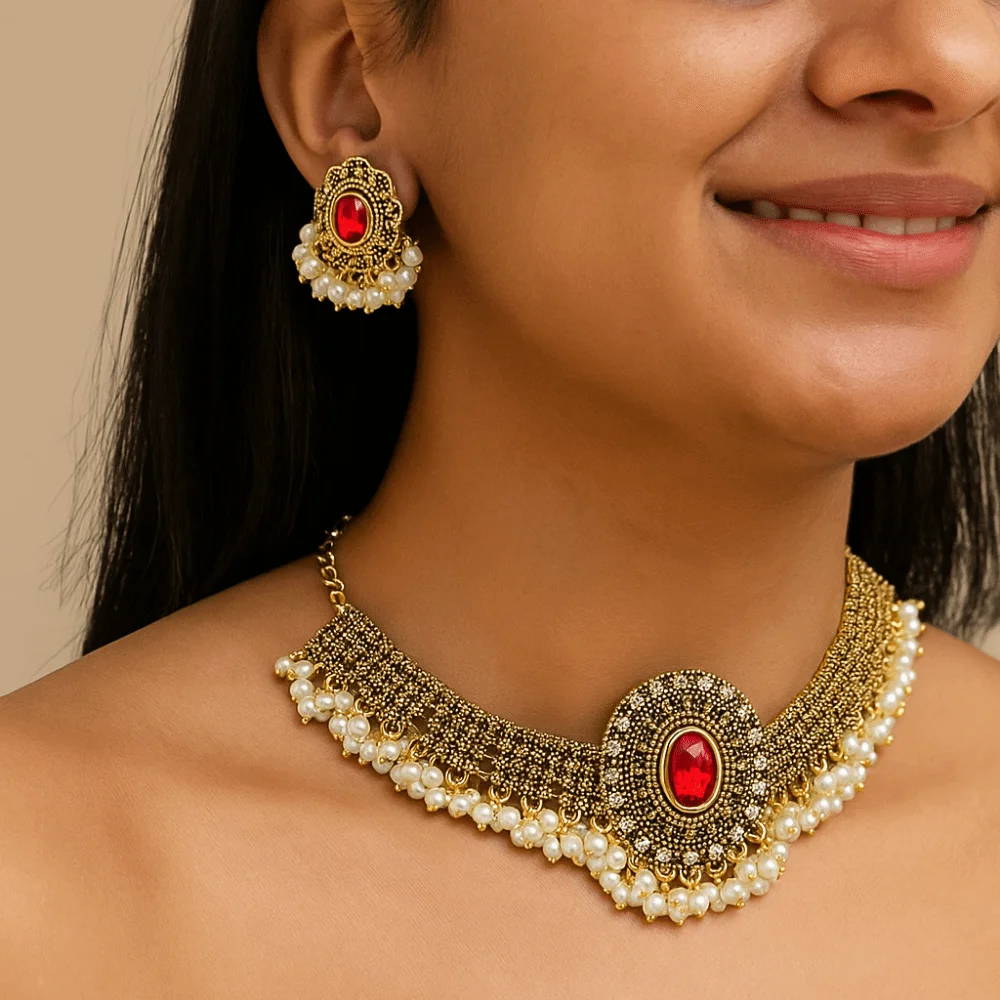 Vintage Women's Jewelry Set Handmade Water Drop Earring Retro Jewelry Sets Hollow Pattern Exaggerated Jewelry