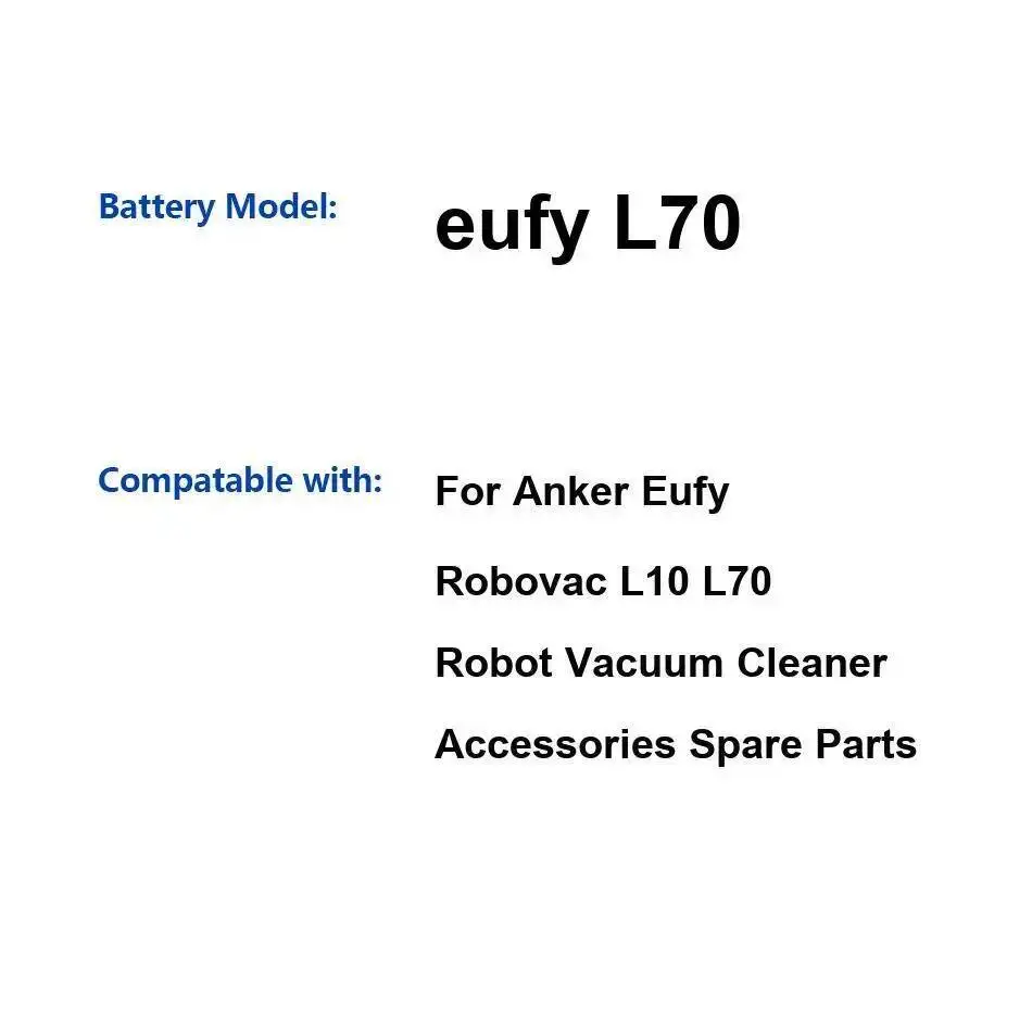 

Robotic Vacuum Cleaner Accessories Battery 6000Mah For Anker Eufy Robovac L10 L70 Robot Spare Parts