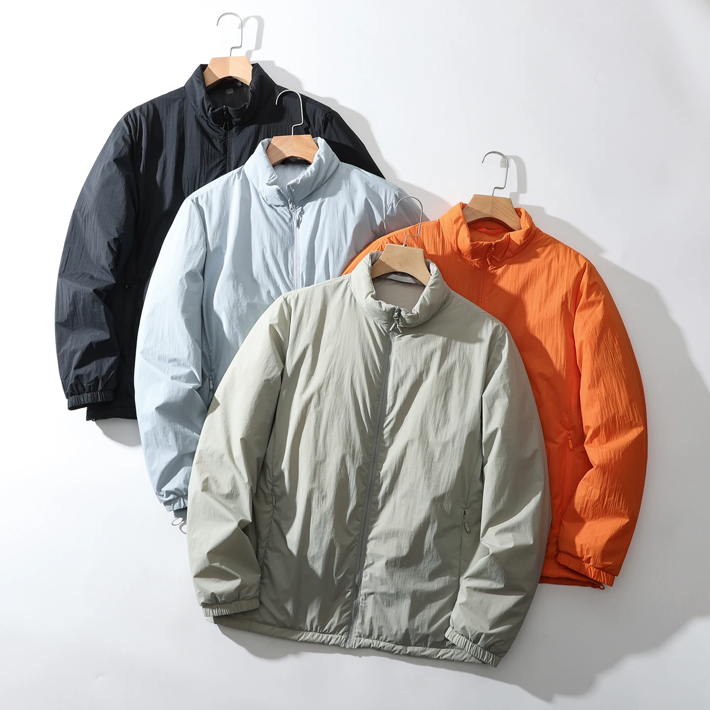 

Легкая теплая хлопковая одежда для мужчин на зиму, аэрокосмического класса, с водонепроницаемым воротником, для активного отдыха, модная городская стильная одежда.