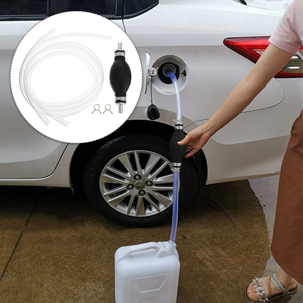 

2Sets Fuel Transfer Siphon Pump High Flow Hose Transparent PVC Manual Hand Pump Oil Liquid Transfer Durable Practical