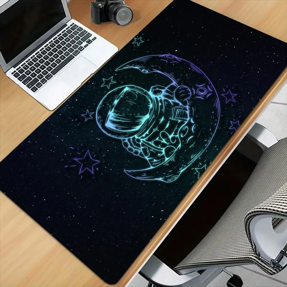 Cartoon astronaut illustration large Mouse Pad Desk Mat Stitched Edge Non-Slip Durable pc accessories Gaming mats Mouse carpet