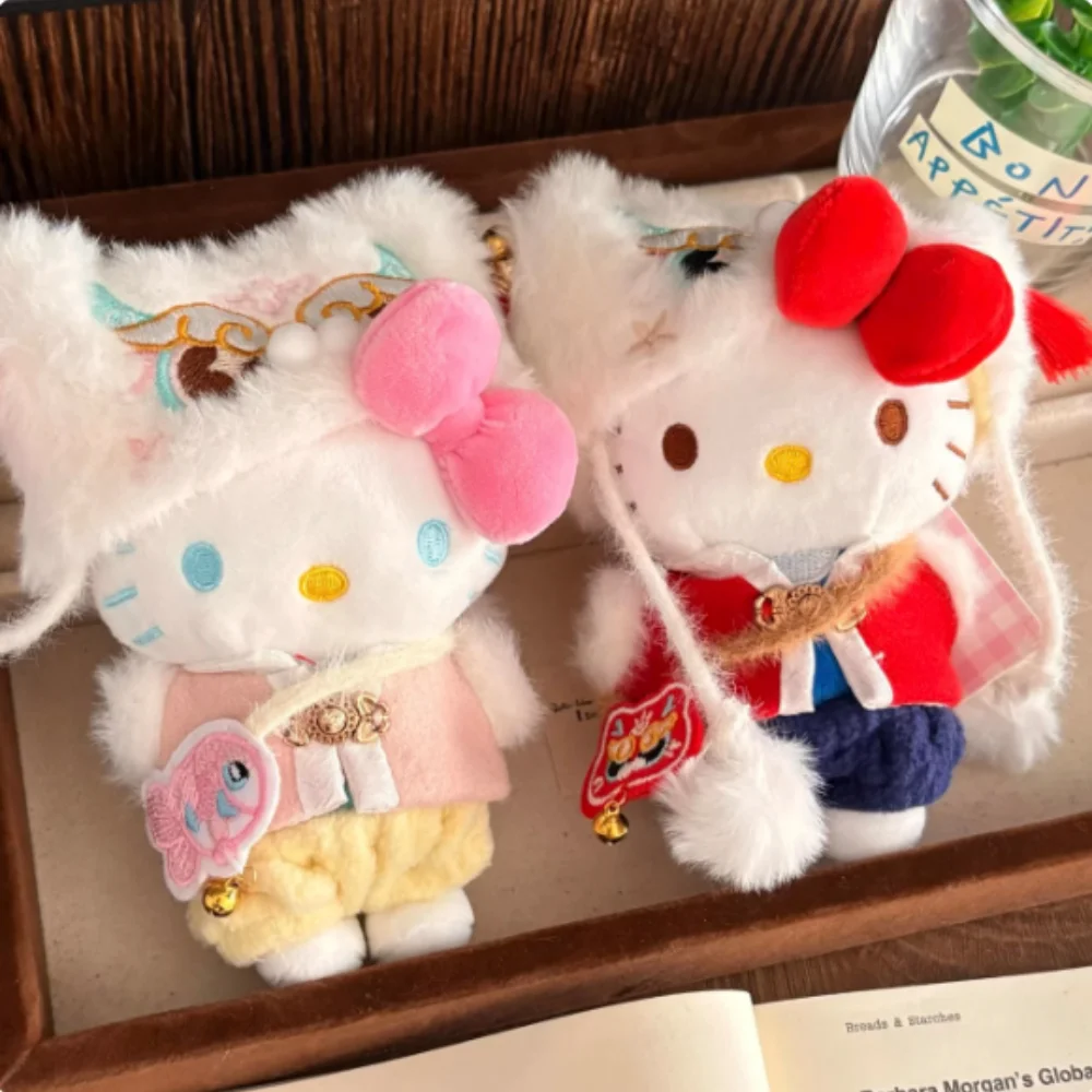 Hello Kitty Year Beast Set Plush Keychain Candied Haws on a Stick DIY Cute Plush Bag Accessory