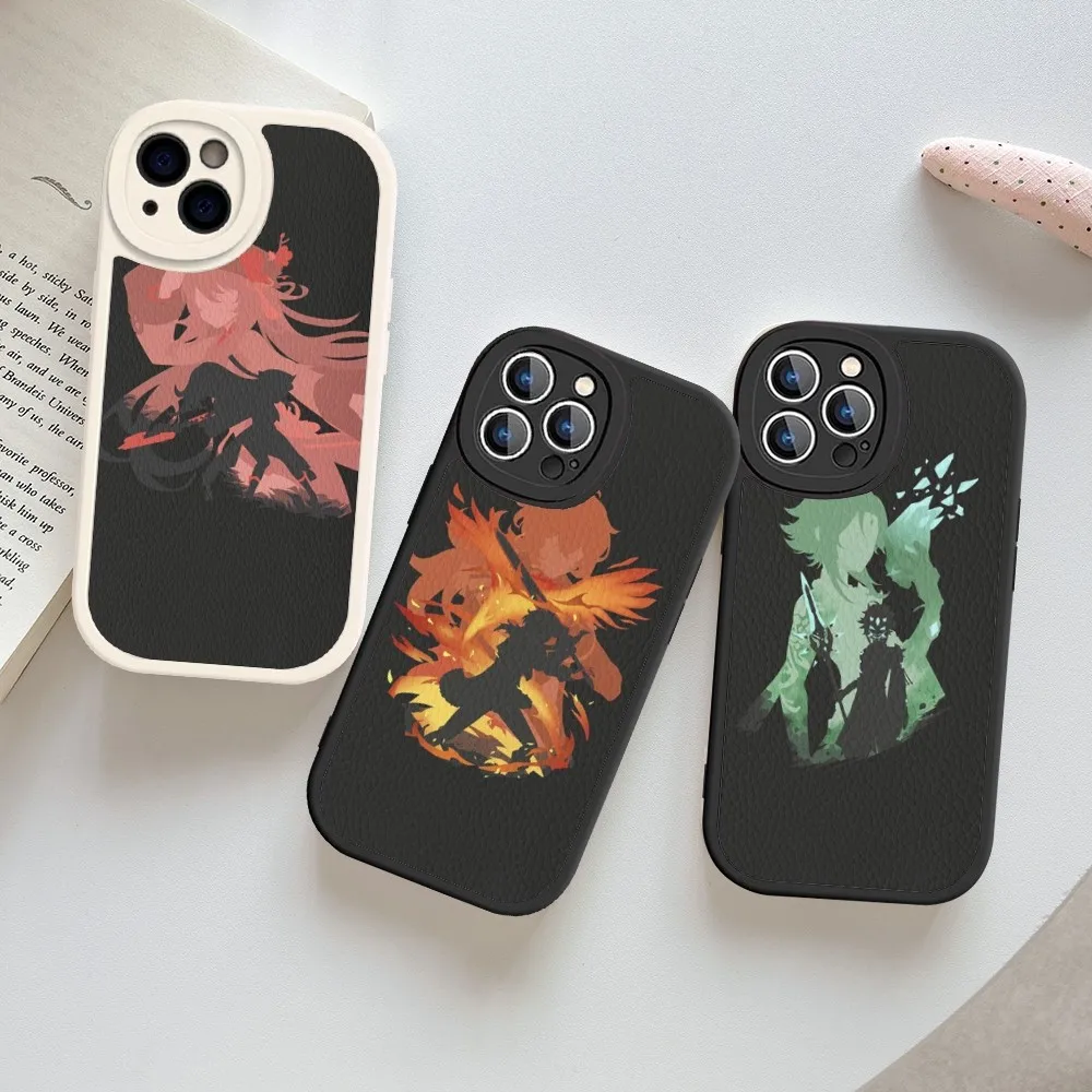 

Genshin Impact Anime Phone Case Hard Leather For iPhone 14 13 12 Mini 11 14 Pro Max Xs X Xr 7 8 Plus Fundas