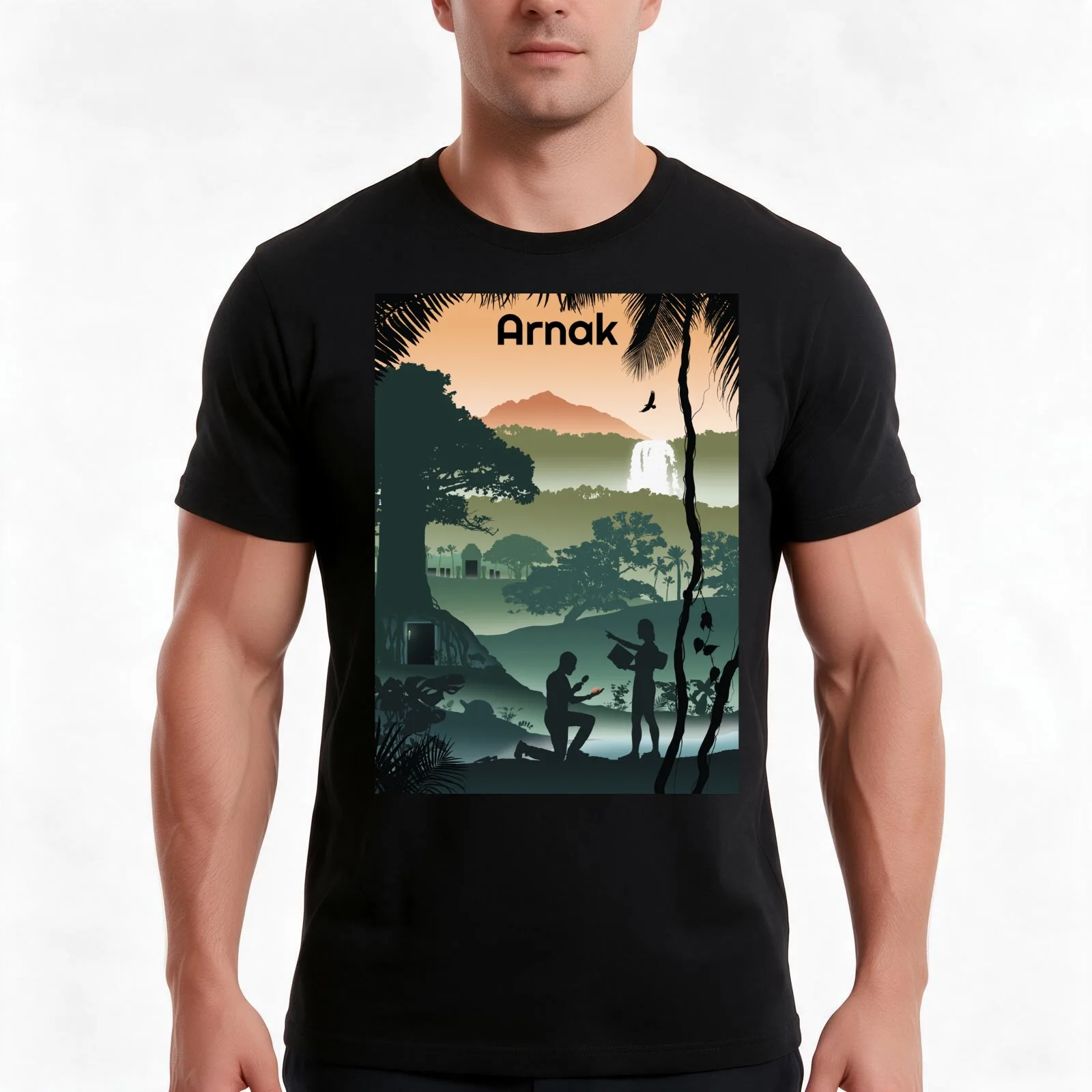 Lost Ruins of Arnak Board Game Print T-Shirt, Summer Casual Cotton Tee, Oversized Streetwear Tops, Vintage Graphic Print