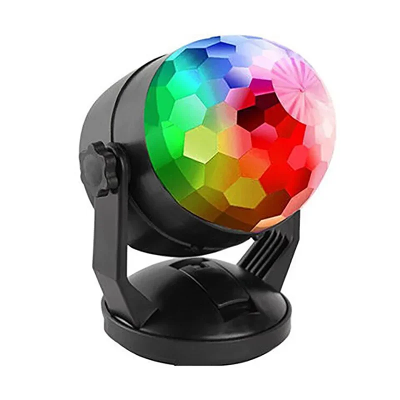 3-bead Magic Ball Rotating Stage Light with Suction Cup RGB Disco Light LED Projection Light Remote Control Car Atmosphere Light
