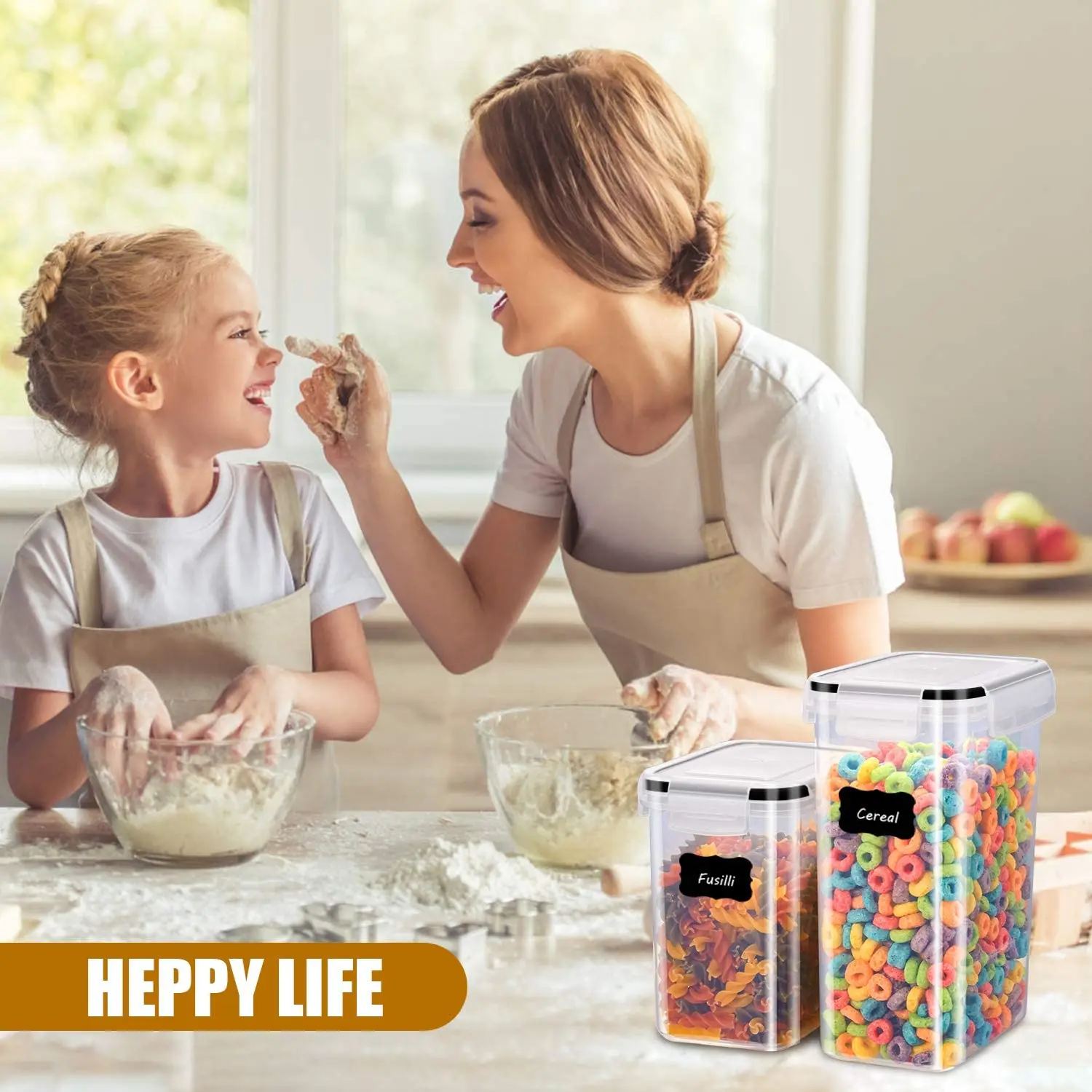 

Sealed Storage Boxes 7-Piece Kitchen Food Storage Container Set, Convenient and Durable, Comes with 10 Stickers and a Pen