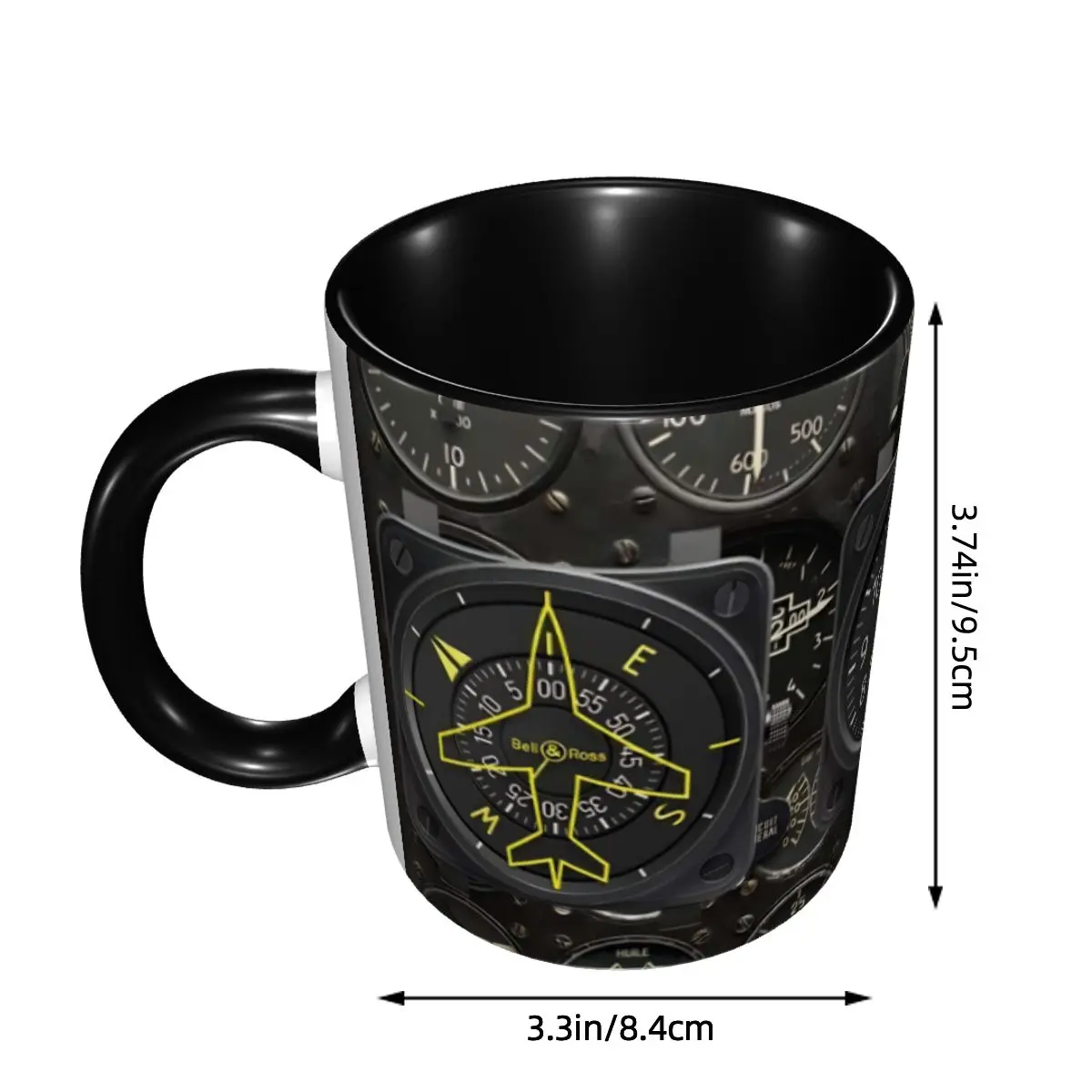 Customized Aviation Airplane Flight Instruments Mugs DIY Aircraft Pilot Aviator Plane Ceramic Milk Tea Coffee Cups